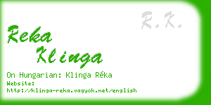 reka klinga business card